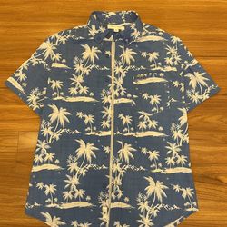 Men’s blue floral button up size small