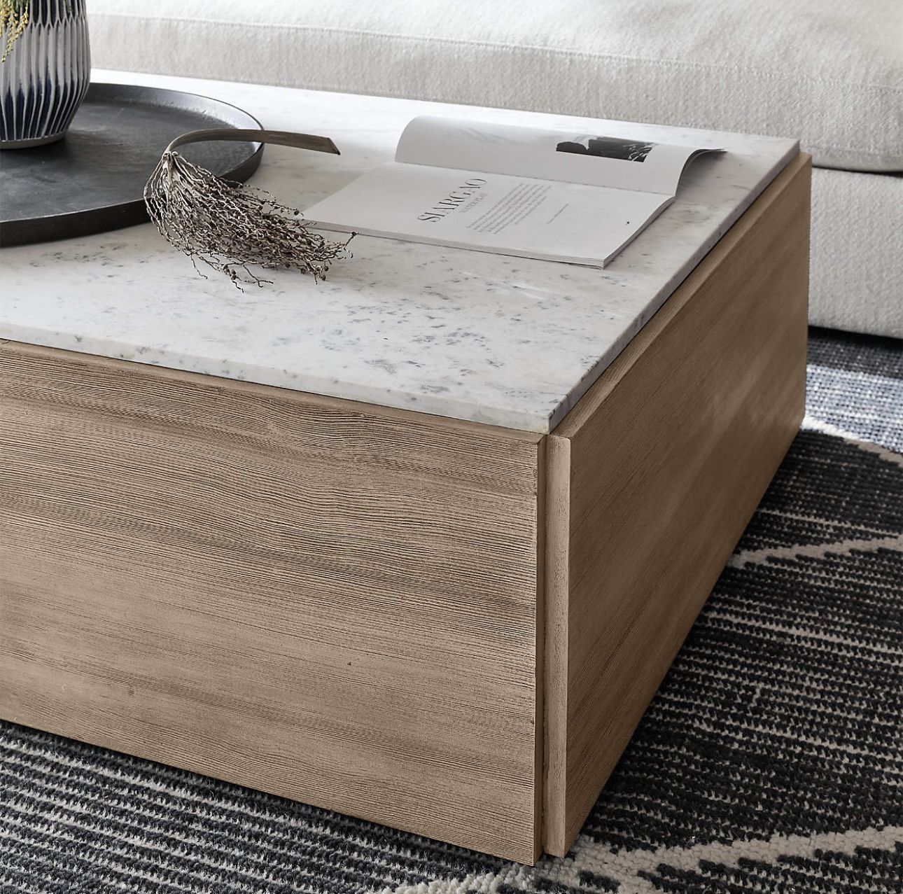 Crate & Barrel Marble Coffee Table