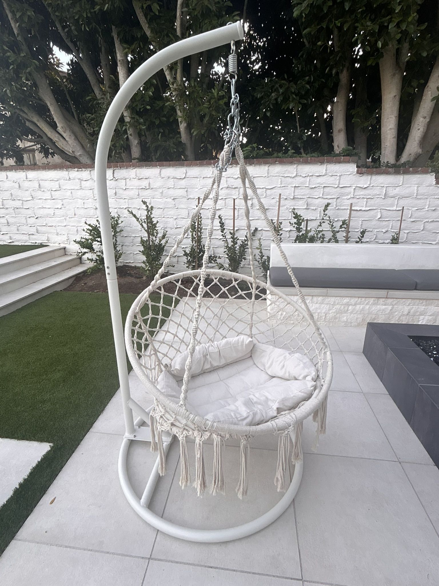 Hammock and Stand Max Hammock Chair Stand Heavy Duty Hanging Chair Stand 360 Degree Rotation C Stand Frame for Egg Chair Indoor Outdoor Porch S