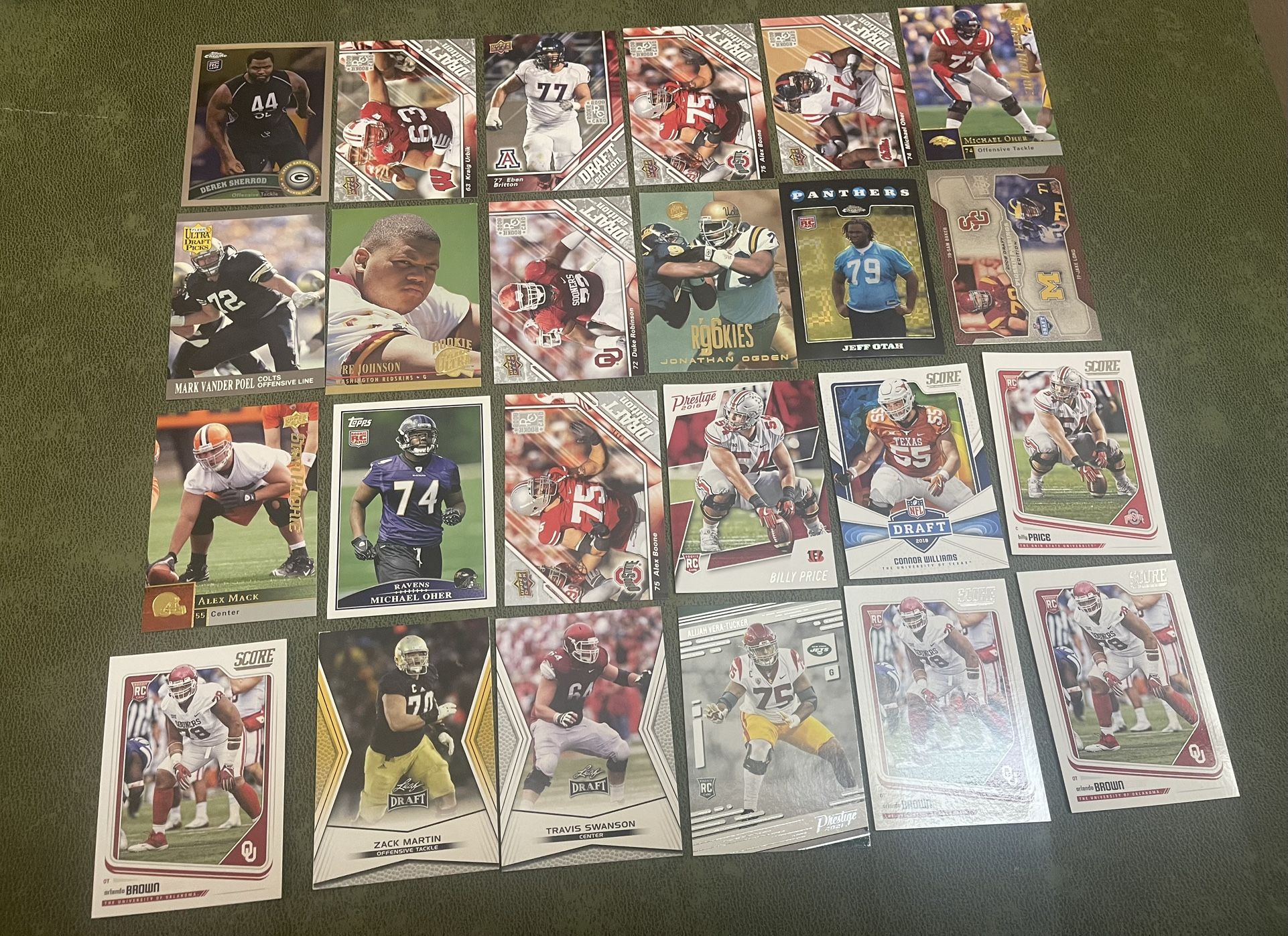 Lot of 24 NFL Offensive Linemen Rookie Cards