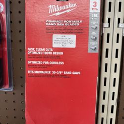 NEW! Milwaukee 35 3/8" 18 TPI Compact Bi-Metal Band Saw Blade (3 Pack)