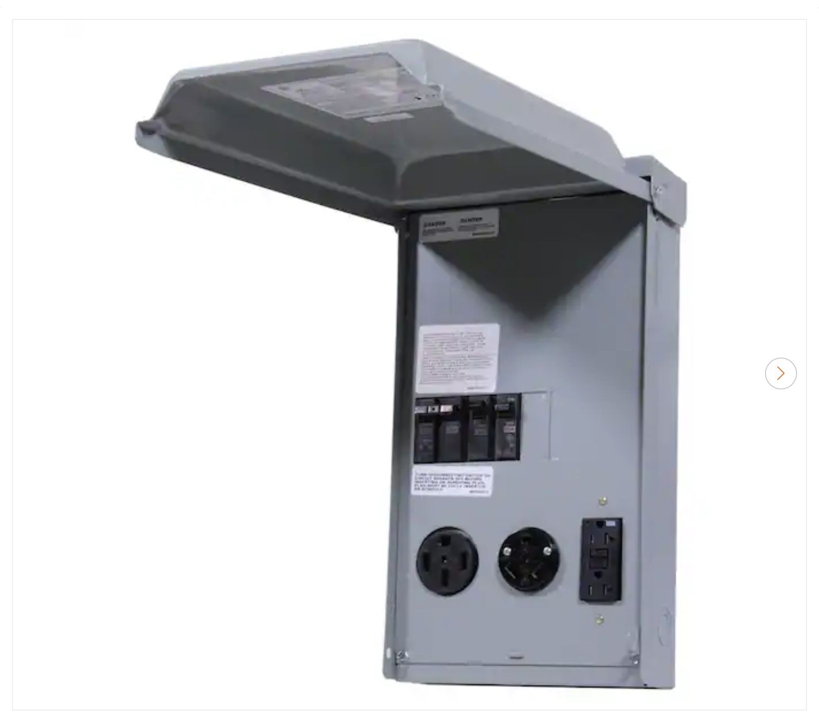 GE RV Panel with 50 Amp and 30 AMP RV Receptacles and 20 Amp GFCI Receptacle New