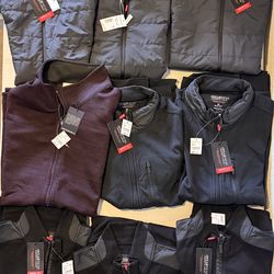 Lot 9 Men’s Activewear Joseph Abboud Kenneth Cole Jackets and Vests. NEW Mixed Sizes