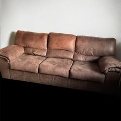 Microsuede Brown Couch & Chair
