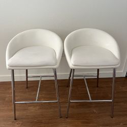 Monarch Specialties Set of 2 Bar Stools – Off White