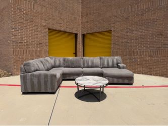 Grey Modular Sectional Couch w/ Ottoman & Free Delivery
