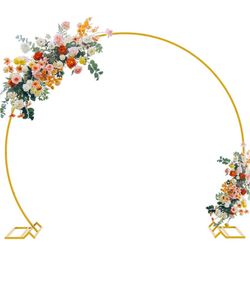 Fomcet Round Backdrop Stand Gold 7.2ft Circle Arch Large Metal Wedding Arch