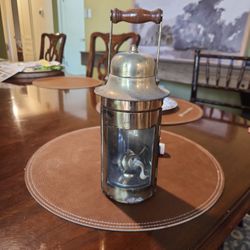 Antique Sherwoods Limited Brass Ships Binnacle  Oil Lamp w/Wood Handle -Original