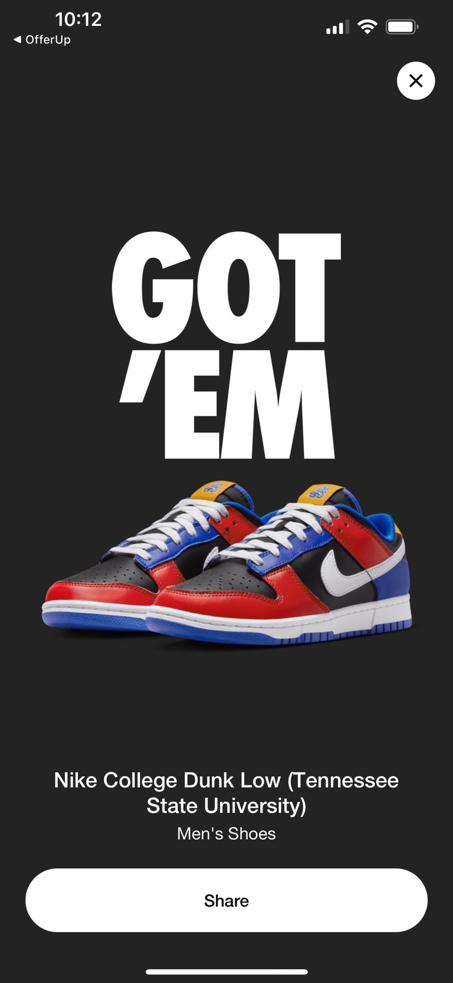 Nike Dunk Low TSU Tigers Tennessee State University