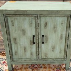 2 Cabinet Distressed Farmhouse Boho Chic TV Stand Storage Lg Nightstand  Coastal Cottage Chest