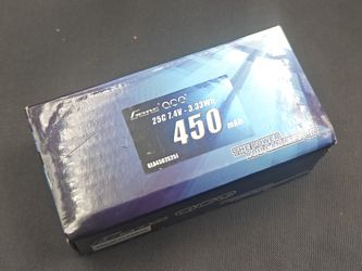 Gens Ace 450mAh 7.4V 25C 2S Lipo RC Airplane Drone Battery Pack With JST Plug