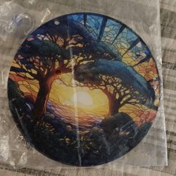 Acrylic sunset stained glass windows hanger new
