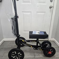 BlessReach Deluxe Medical Scooter Double Handbrake, All Terrain Steerable Knee Scooter