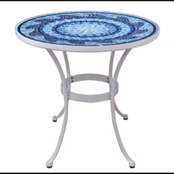 Stylewell Coastal Glass Mosaic Bistro Table