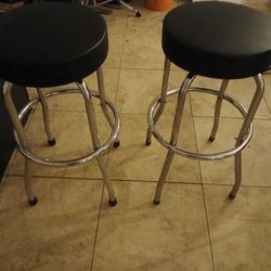 Two Swivel Bar Stools 
