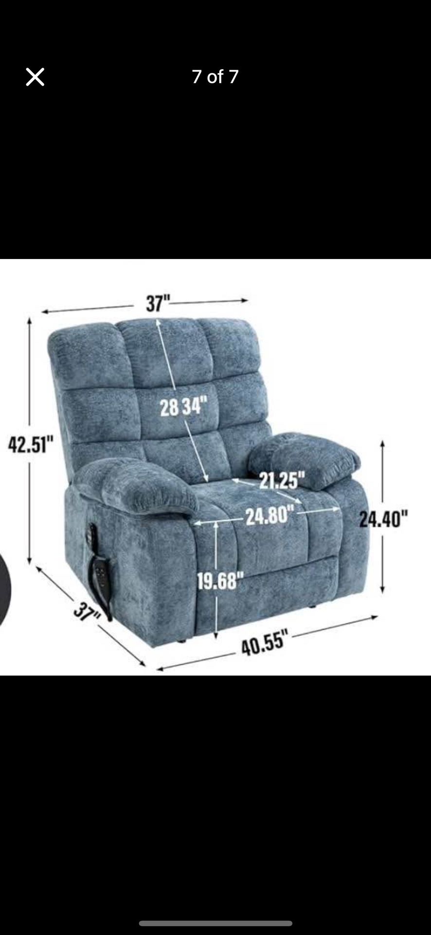 Lay flat dual motor power lift recliner with heat and massage