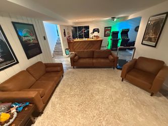 Leather Couch, love seat and chair