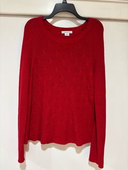Liz Claiborne Bright Red Crewneck Knit Sweater