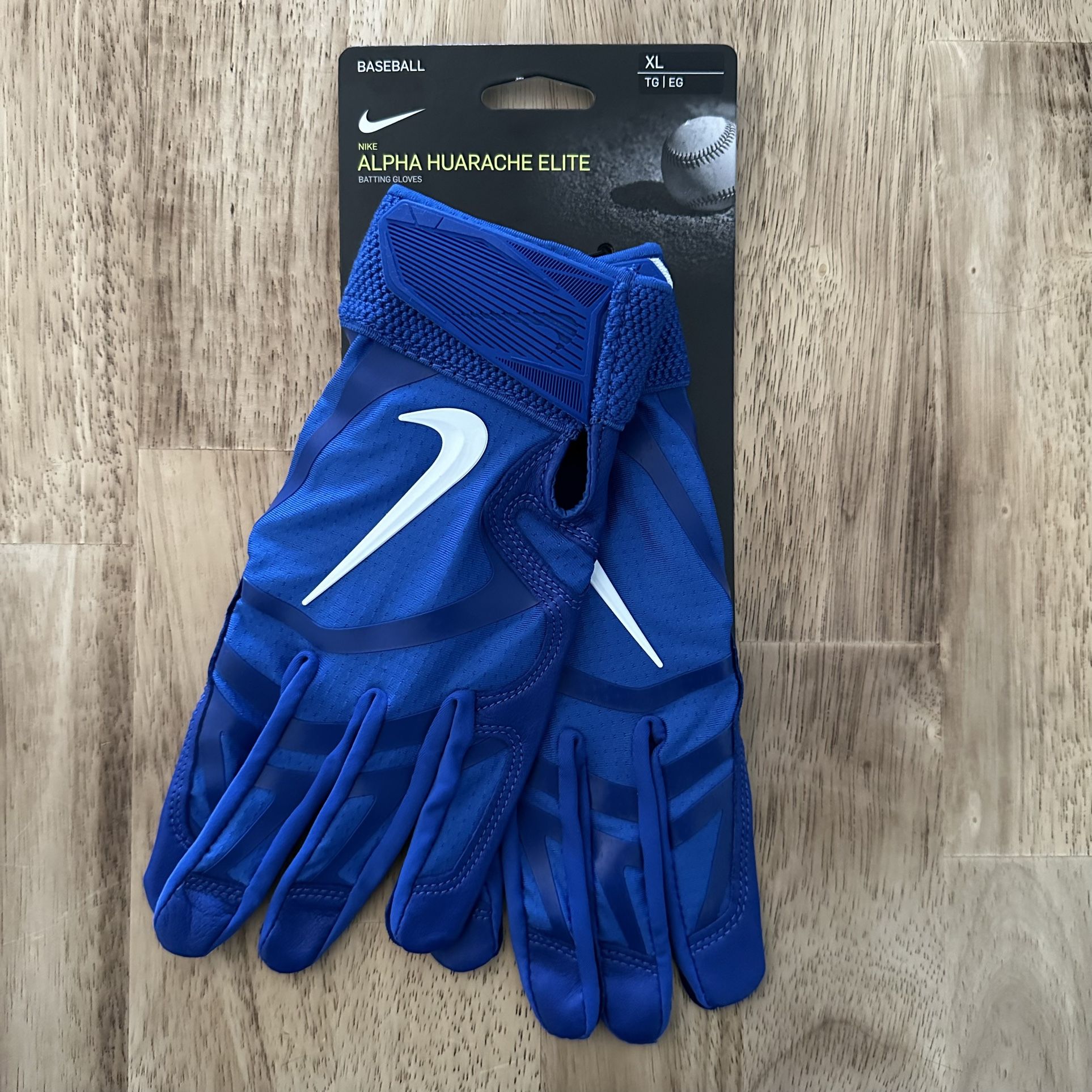 Nike Alpha Huarache Elite Batting Gloves Baseball Mens Size XL Blue CV0696 468