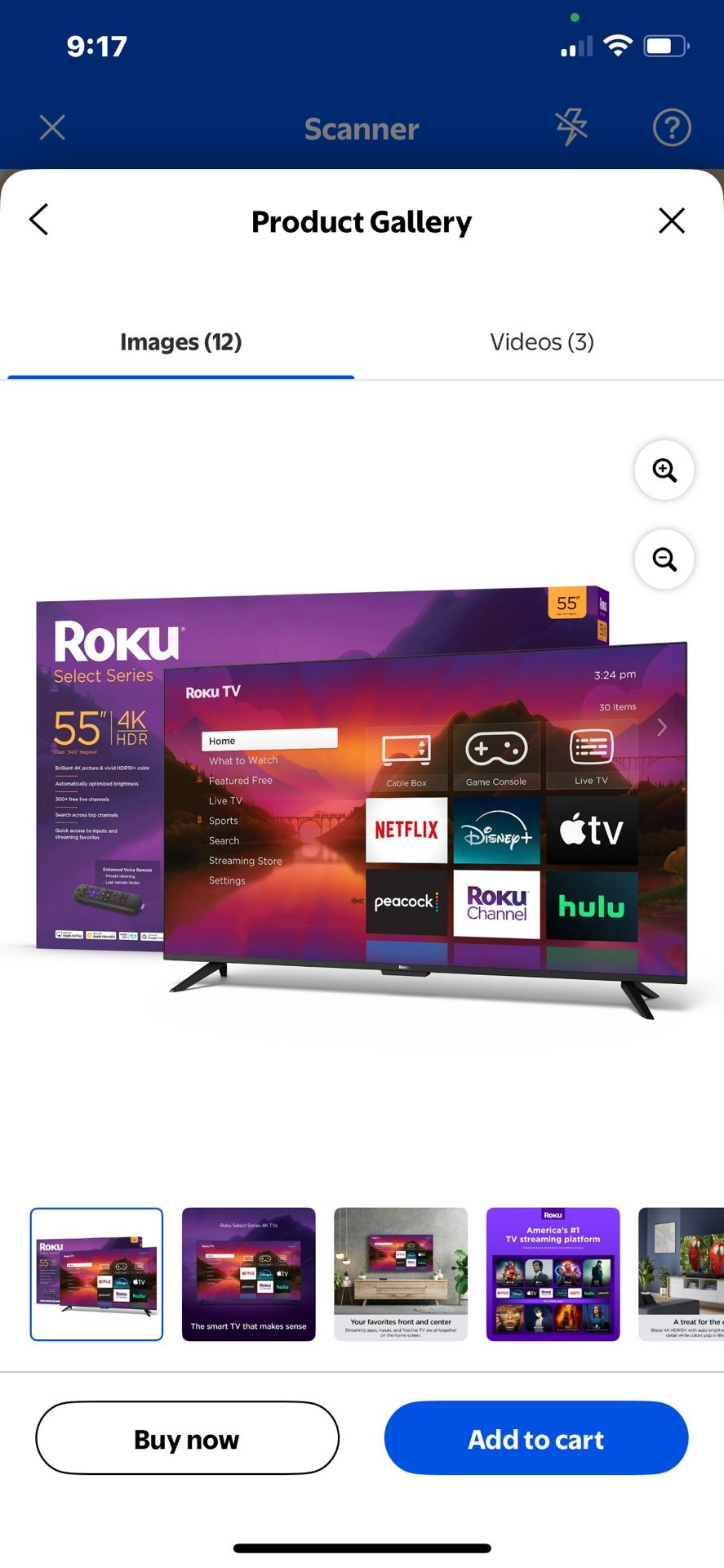 Roku 55-Inch Select Series 4K HDR Smart Roku TV with Roku Enhanced Voice Remote, Brilliant 4K Picture, Automatic Brightness, & Seamless Streaming 300$