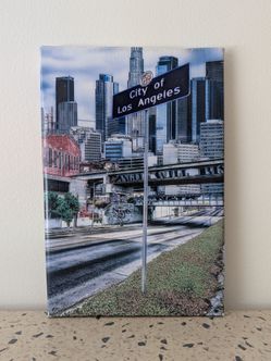 Los Angeles Canvas Wall Art – Downtown LA City Sign Decor