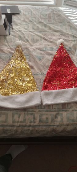 Sequin Santa Hats Set of 2
