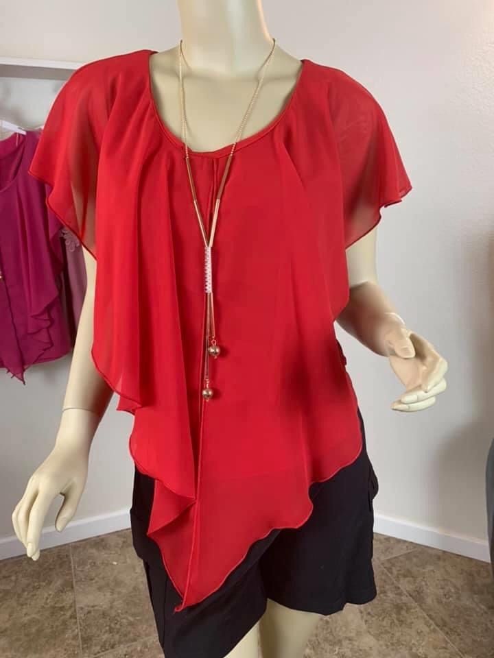 Red blouse with necklace included
