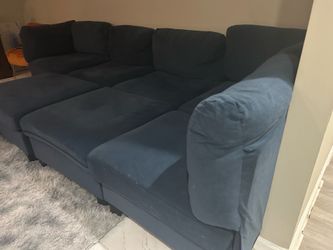 Dark blue modular sectional sofa