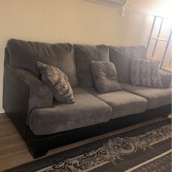 2 Couches, Coffee Table and two end Table, and Corner Shelf