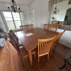 Wood Dining Room Table With 8 Chairs 