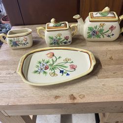 Vintage Japan Tea Party Coffee Creamer Tray Set 