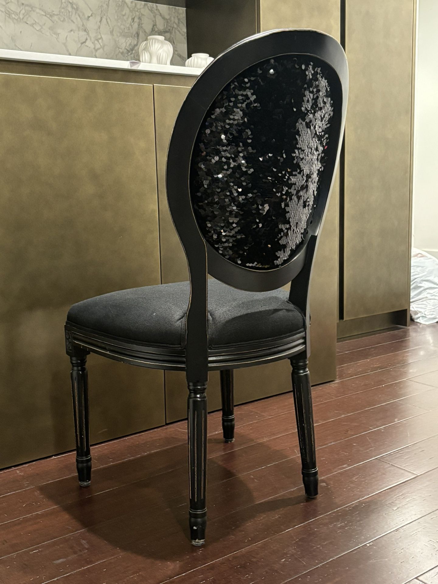 Restoration Hardware Sequin-back Black Chair