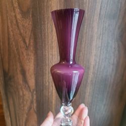 Purple Cased Glass Vase