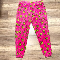 Dr Seuss The Grinch Who Stole Christmas Pink Sleepwear Pajama Pants Adult XL