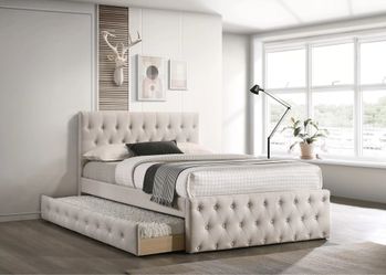 Full/twin size trundle bed with memory foam mattress
