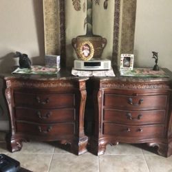   Elegant End Tables Or Nightstands With Marble Tops