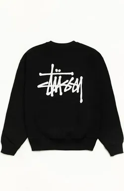 Stussy Black Graphic Crewneck Sweatshirt