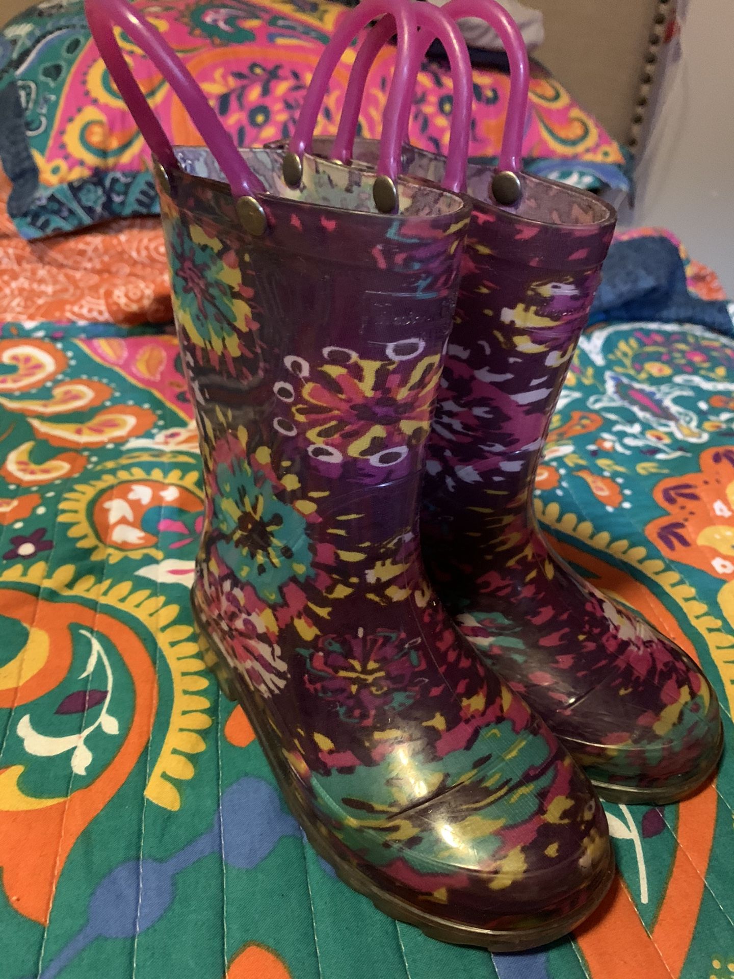 Toddler girl lightup rain boots 9/10