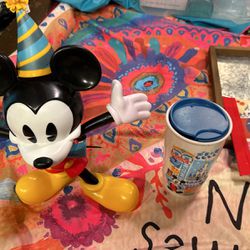 Disney Mickey Sipper Cup And Magic Kingdom Starbucks Mug