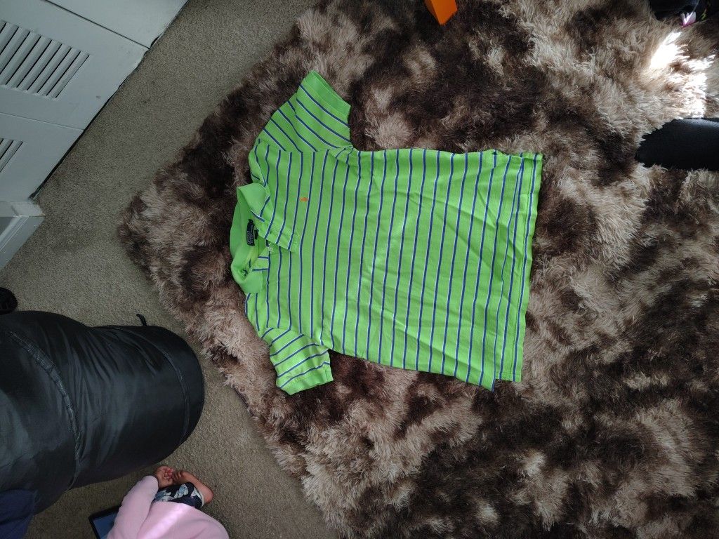Green And Blue Striped Ralph Lauren Shirt