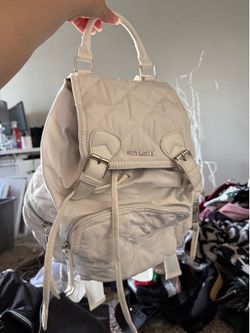 Steve Madden Quilted Cream Mini Backpack