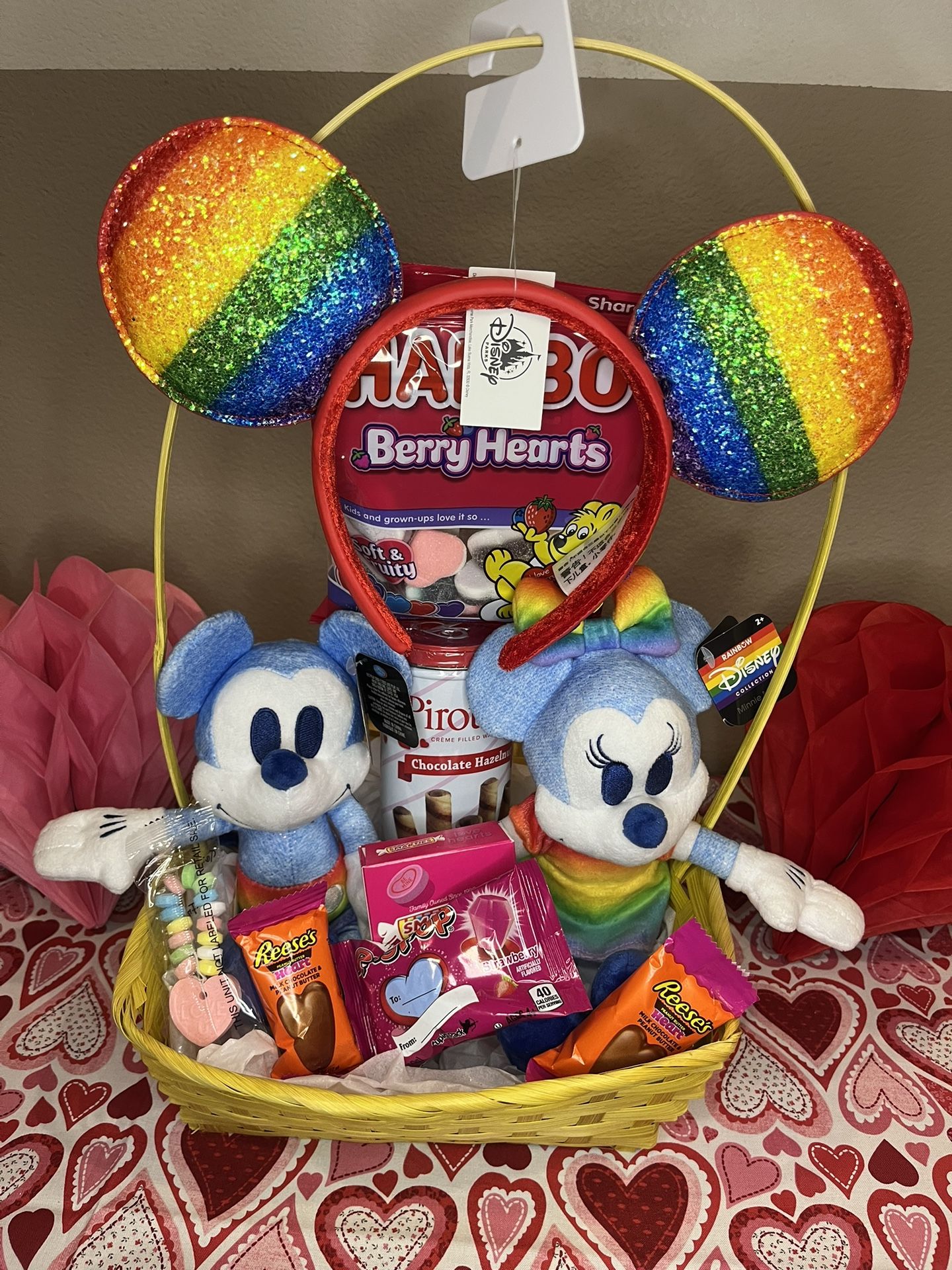 Pride Disney Mickey Minnie Valentines Gift Basket Disneyland Lgbtq+