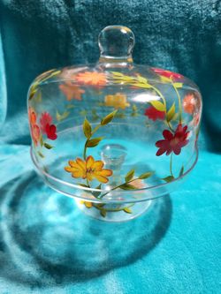 Glass Pedestal Cake Stand with Dome Lid