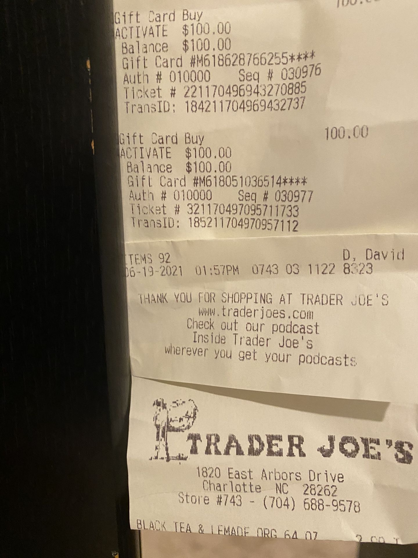 $100 Trader Joe's Gift Cards For $80 For Sale In Concord, Nc - Offerup