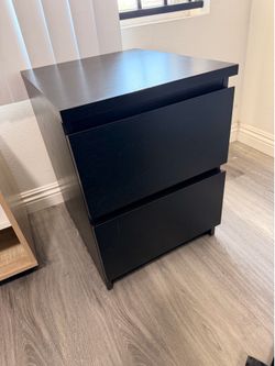Black 2-Drawer Nightstand / Bedside Table (Light Scratches)