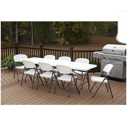 8 Foot Centerfold Folding Table, White, New in Box 