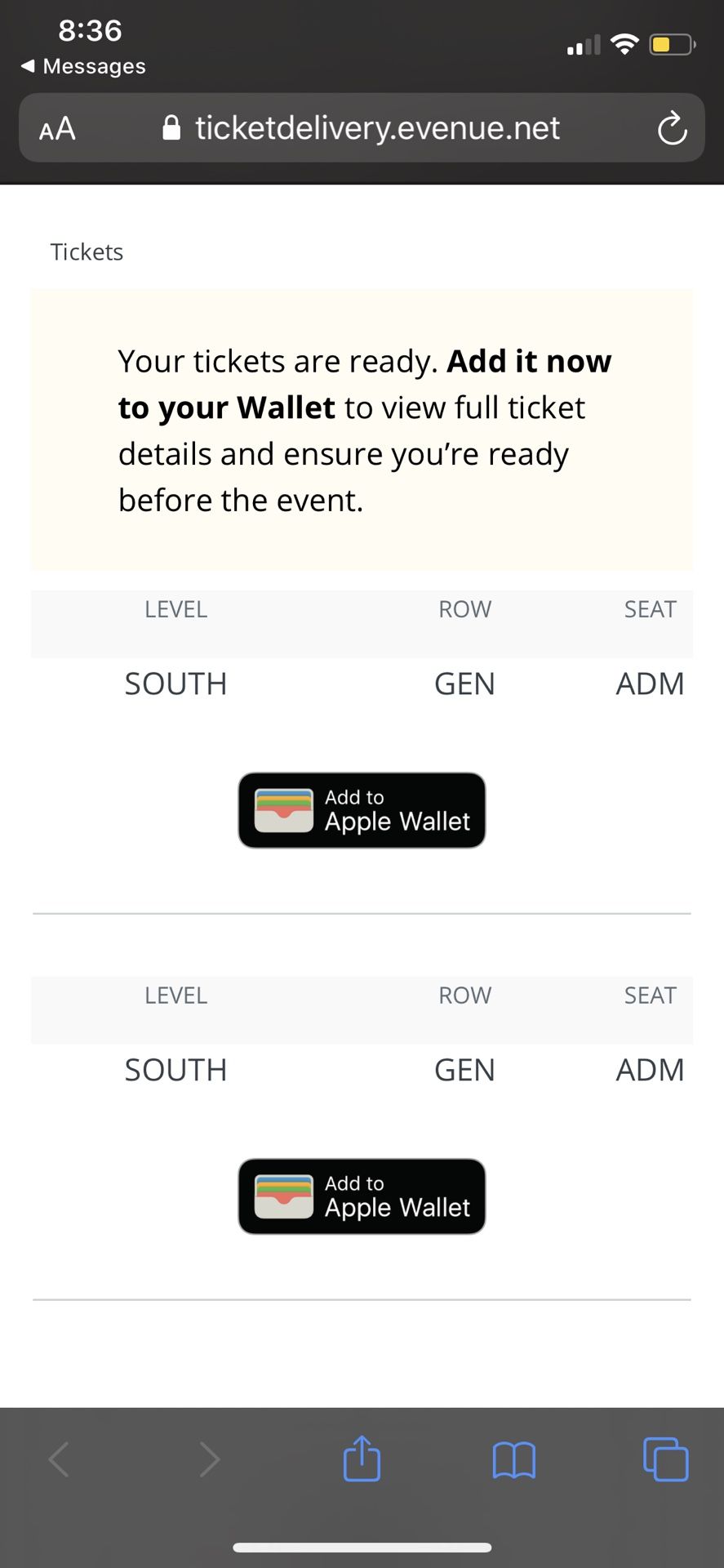 2 tickets to CCL March atlanta vs America