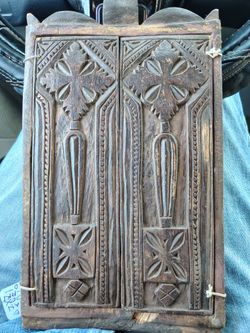 Antique Handmade Wooden Ethiopian Christian Prayer/ Book/Altar Piece