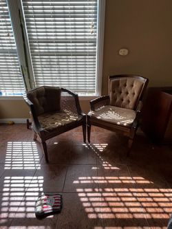 Vintage Mid-Century Modern cane-back armchairs