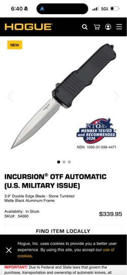 Hogue INCURSION® OTF AUTOMATIC (U.S. MILITARY ISSUE) Blade